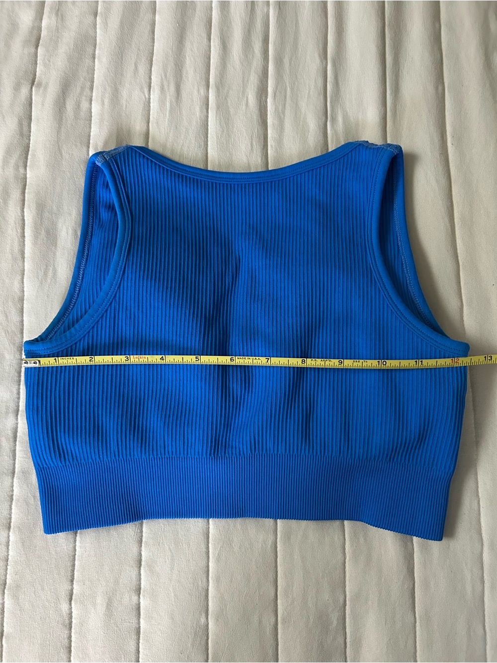 Blue Ribbed Cropped Tank - Picture 5 of 5